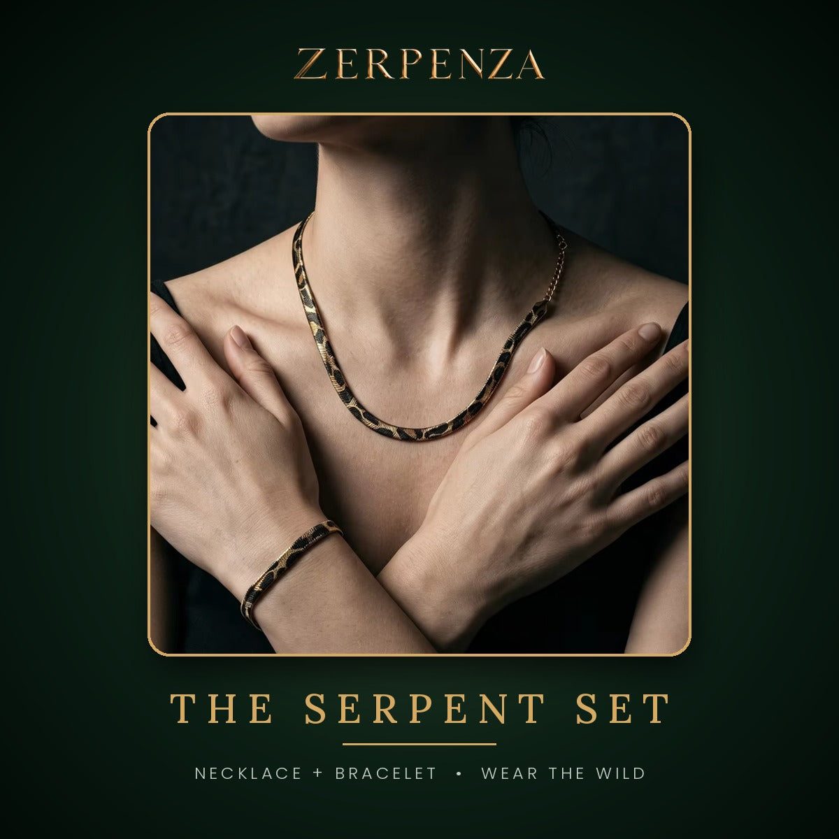 The Serpent Set – necklace and bracelet worn together